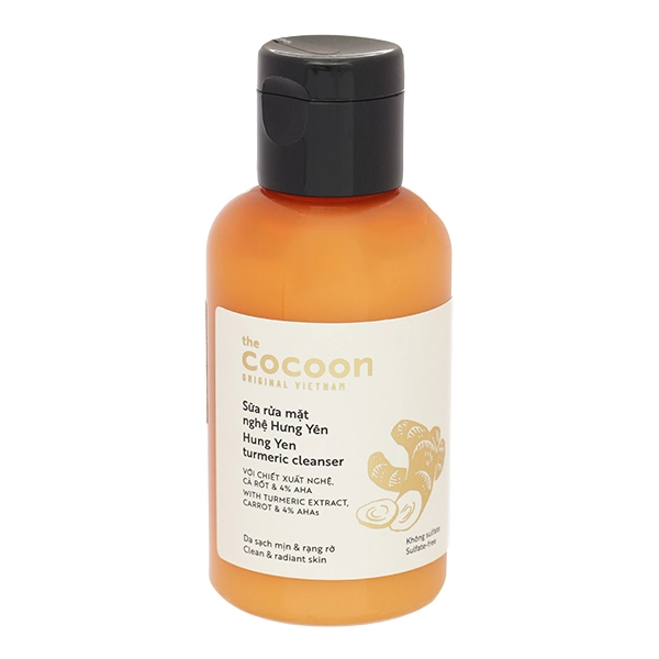 Sữa rửa mặt nghệ Hưng Yên Cocoon giúp da sạch mịn, rạng rỡ chai 140ml